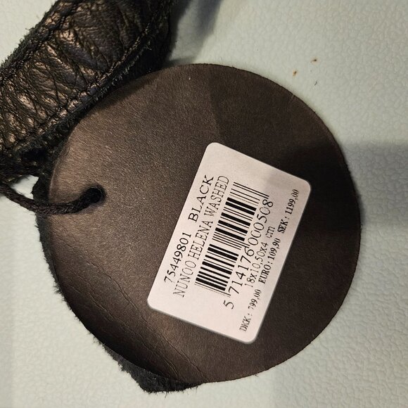 Nunoo | Helena Black Washed Leather Crossbody Mini Bag - Picture 5 of 16